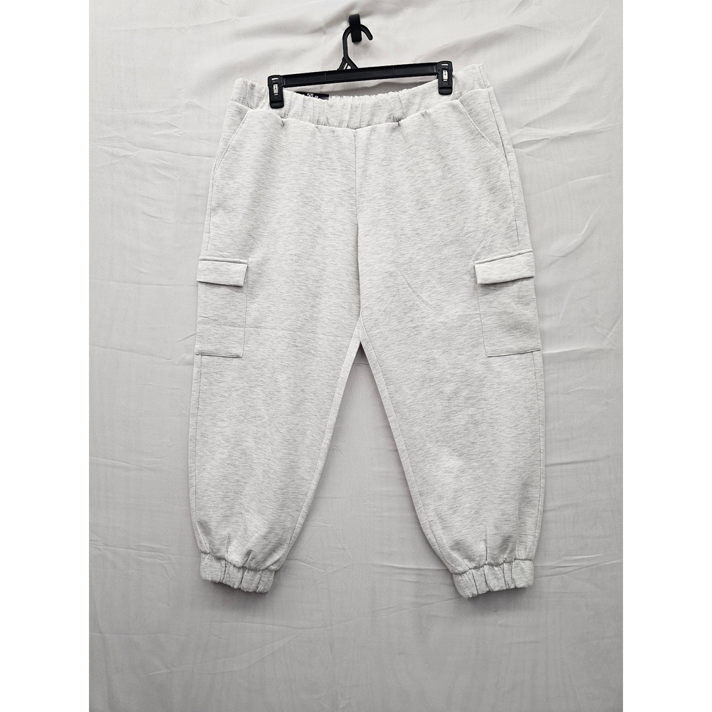 Express Womens Cargo Jogger Pants Gray Polyester Blend Casual Size XL